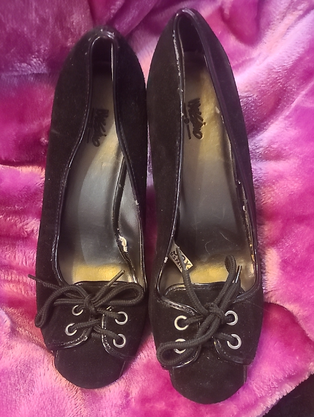 Mossimo Supply Co. Black Suede Lace-Up Women's Heels